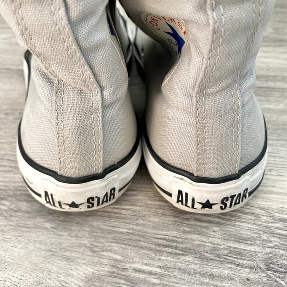 UniSex Gray and Lime Green Converse shoes All Star High Tops - Picture 6 of 10